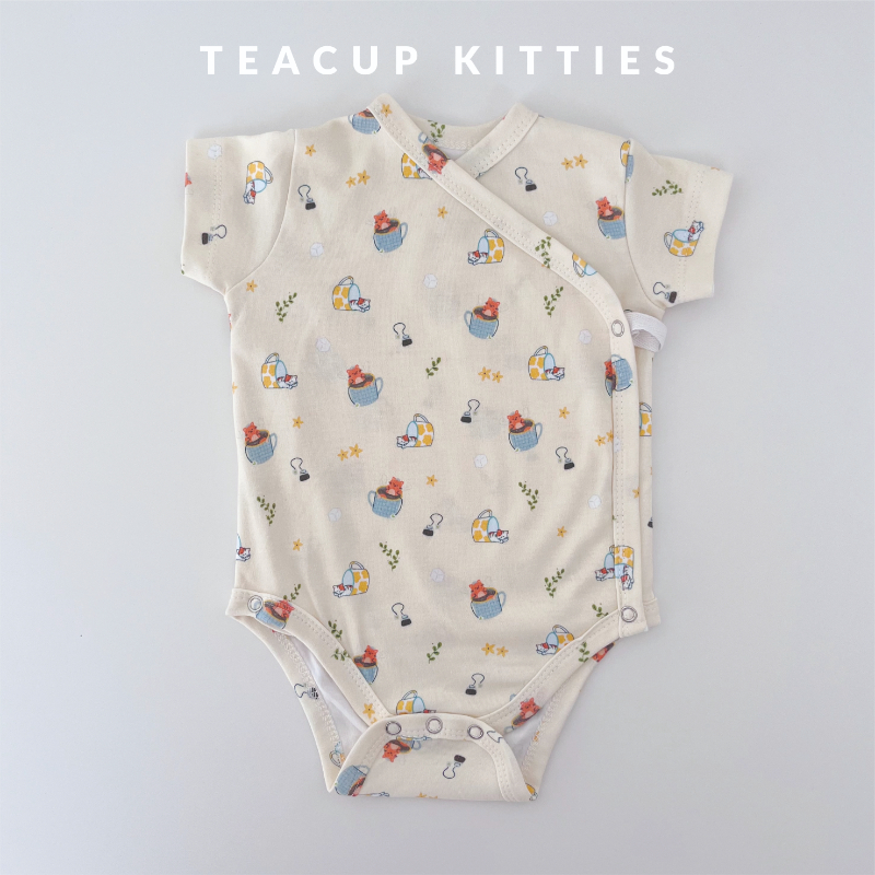 Happyrei Kimono Onesies Short Sleeve - Teacup Kitties